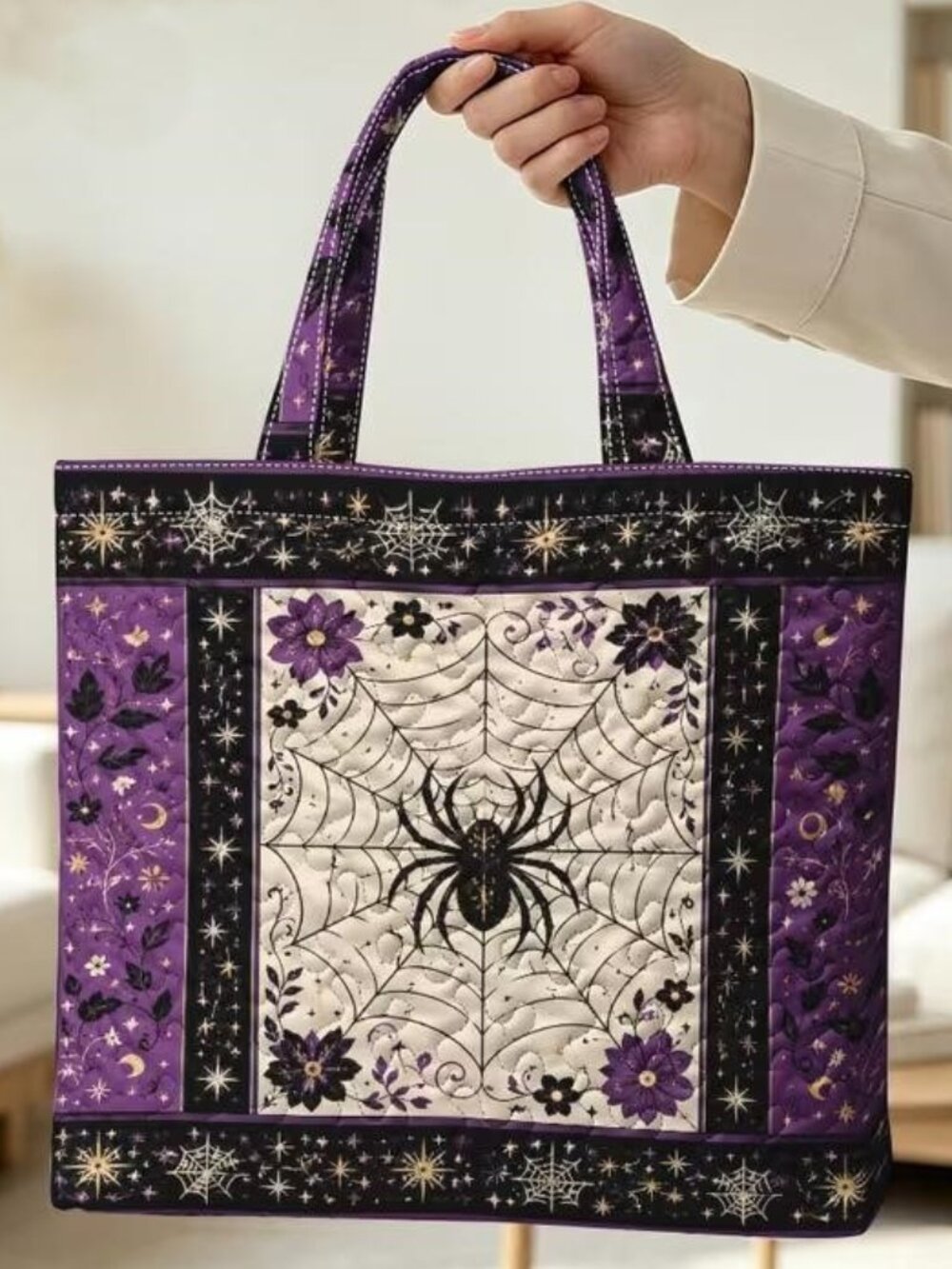 QUILTED SPIDER TOTE
